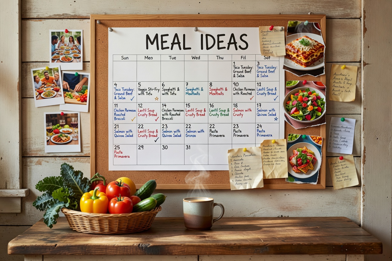 Meal idea calendar for the week