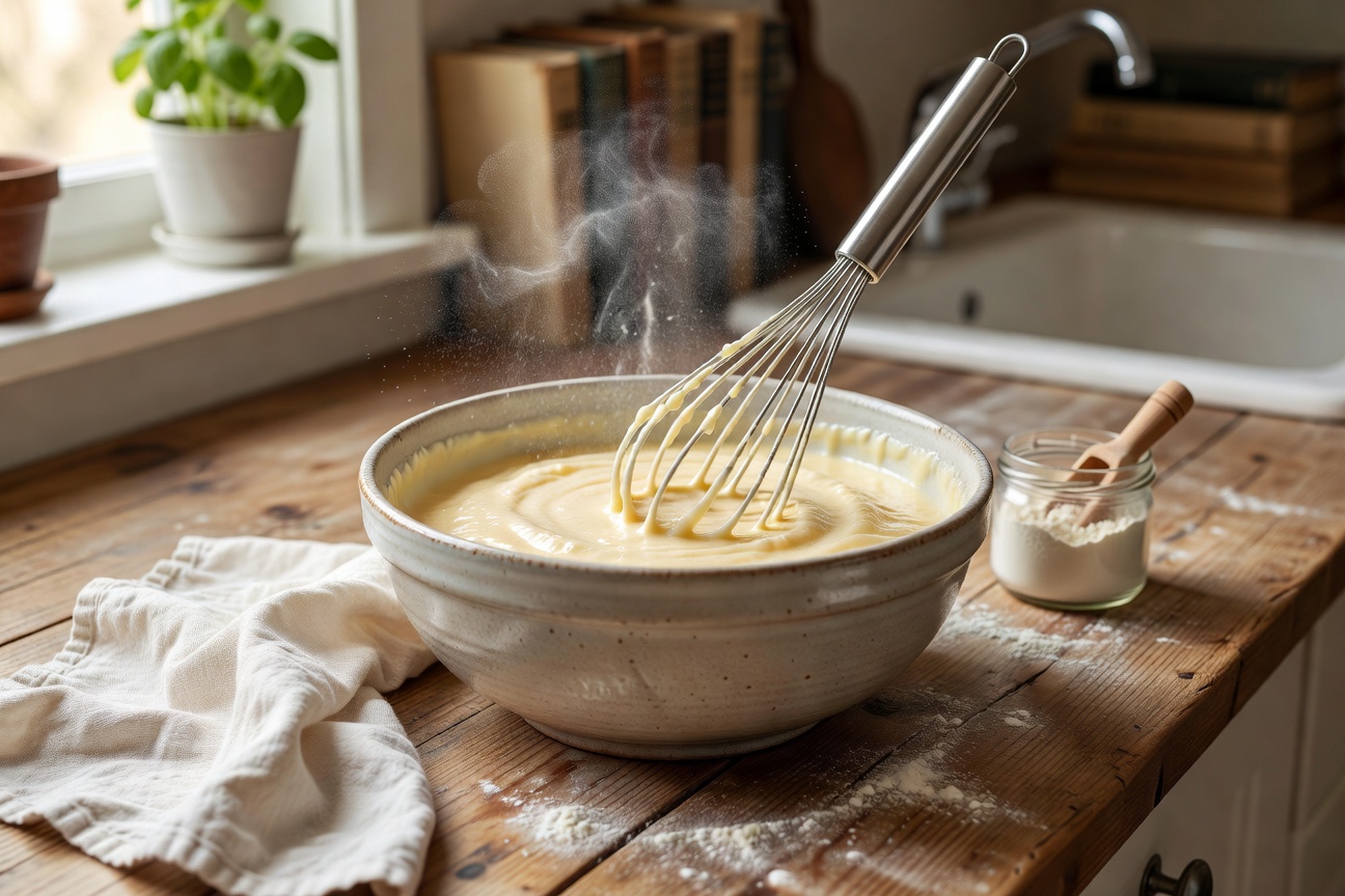 Mixing batter with simple tools